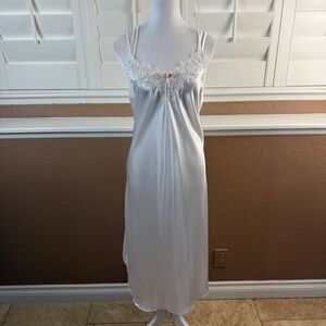 Vintage California Dynasty White Slip Dress Size Large Nightgown Lingerie Satin